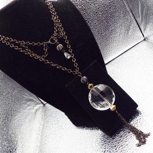 PREMIER DESIGN BRONZE MASSIVE CRYSTAL TASSEL 31" L NECKLACE 51
